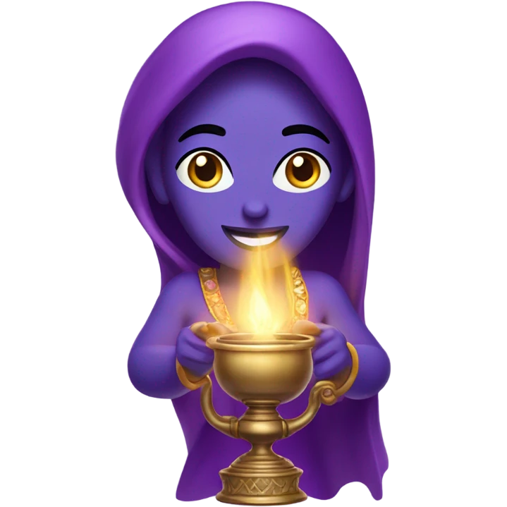 purple female genie coming out of the lamp emoji