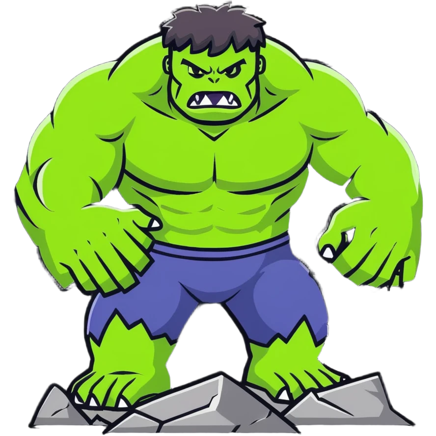 World Breaker Hulk, ultimate green monster with earth-shattering power, cracked ground beneath him emoji