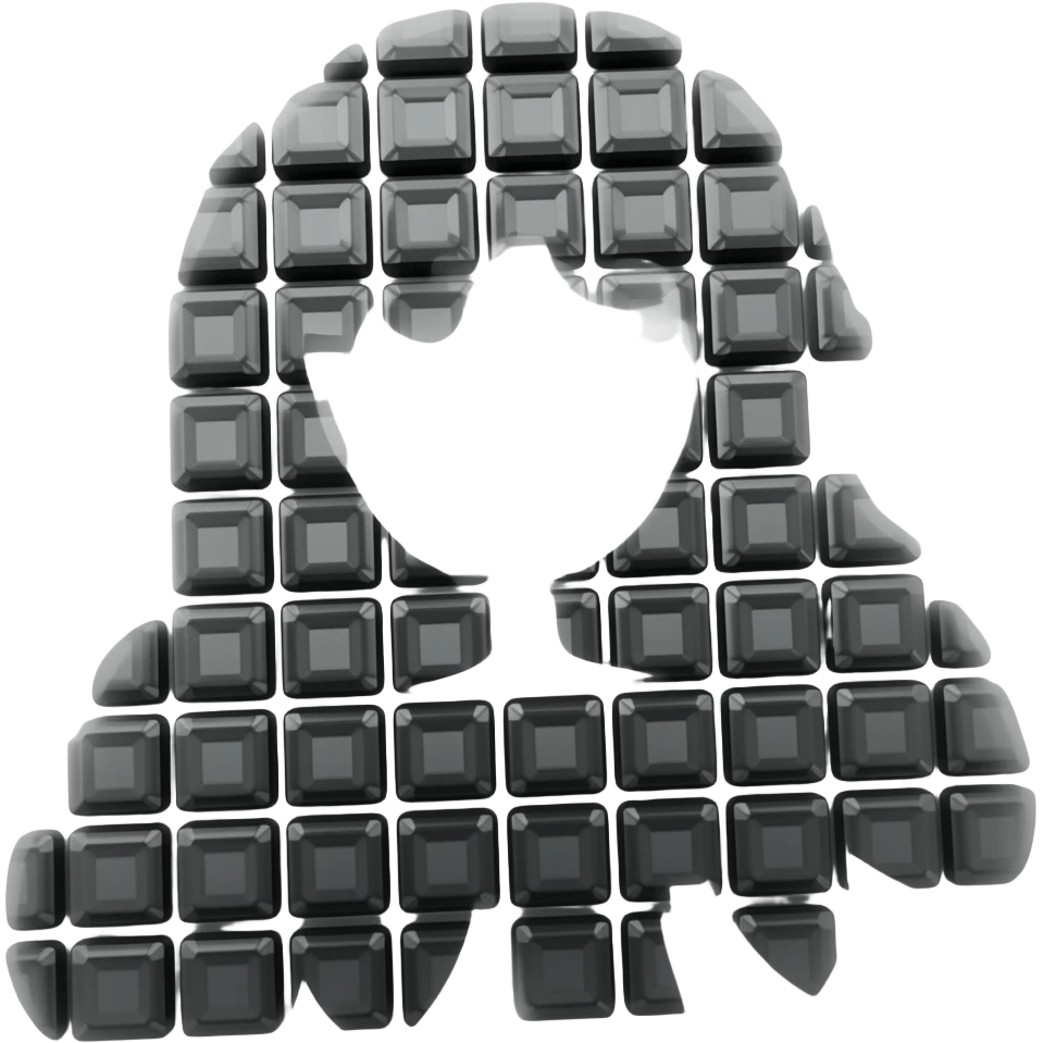 Black blocks that form a character emoji