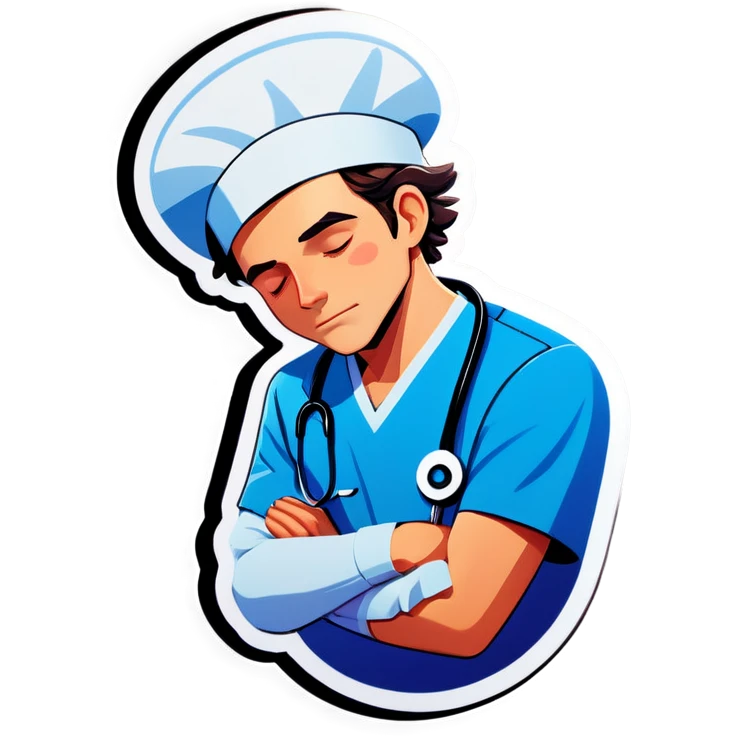 Sleepy male nurse emoji