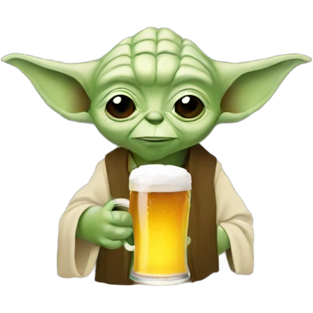 Yoda with beer emoji