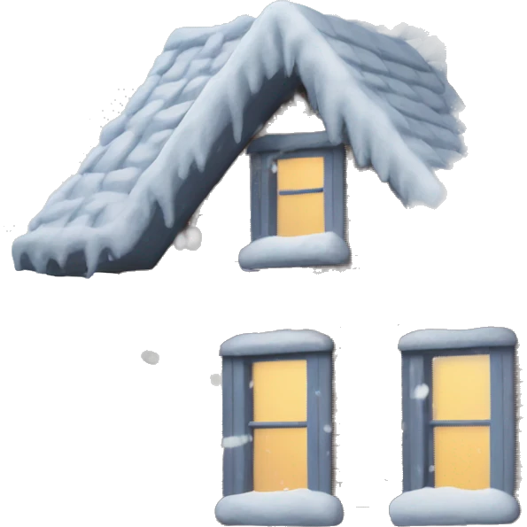 snow on top of a house emoji