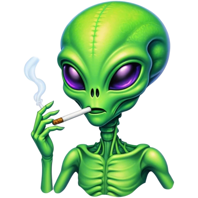 Alien with weed emoji