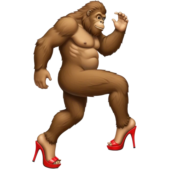 Bigfoot in high heels emoji