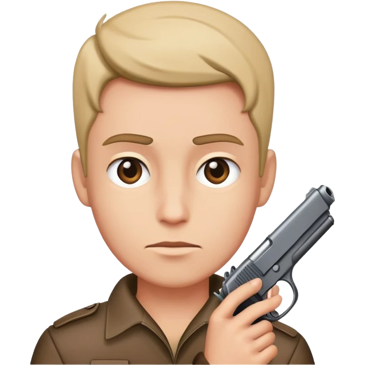 Head with gun pointing to it  emoji