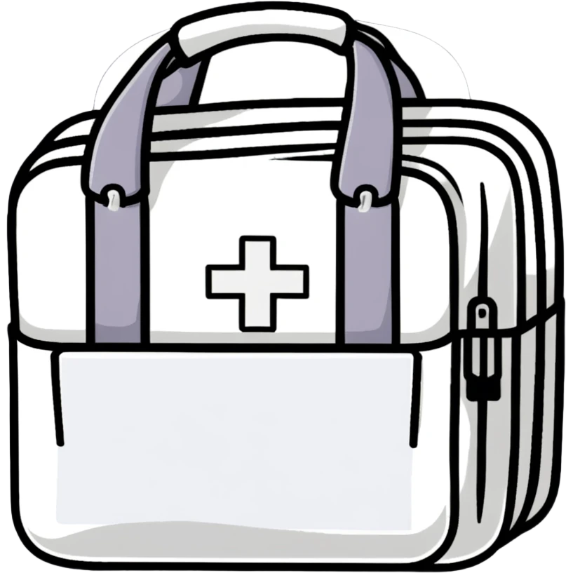 First aid medical kit with bandages and medicine visible emoji