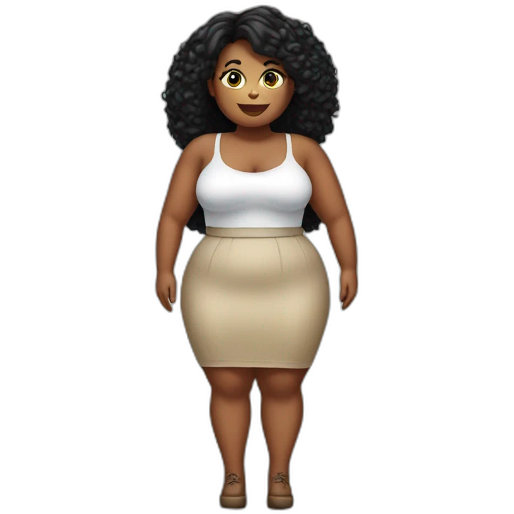 full body curvy beauty-in-a-stockings and skirt emoji