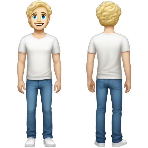full body standing light curl blonde 30yo man blue eyed pale skin emoji