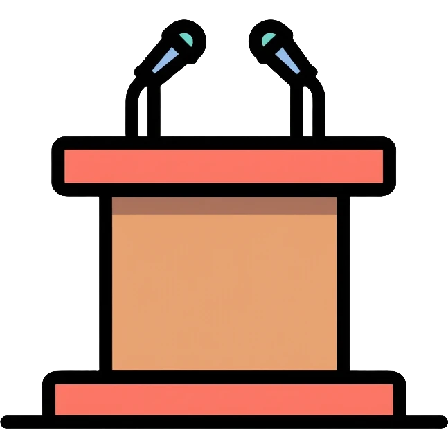 Presidential podium with microphones emoji