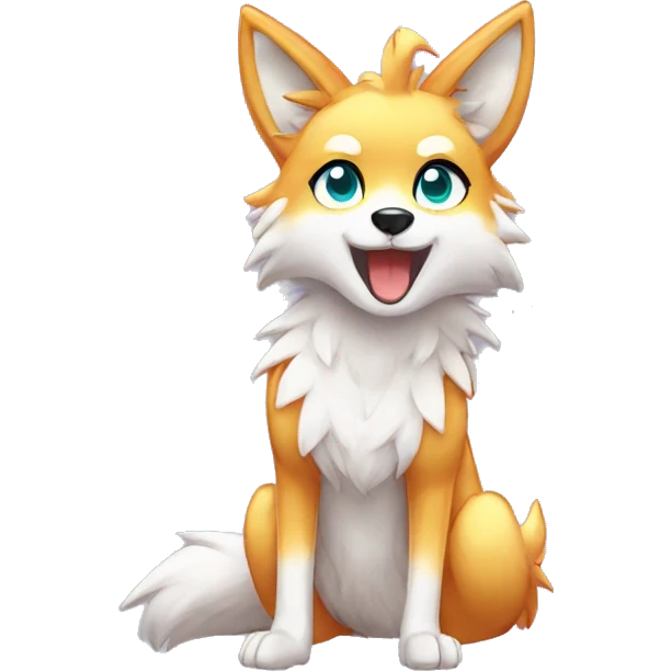 Colorful Shiny Fionbri-Falvie-sparkle-wolf-sona full body emoji