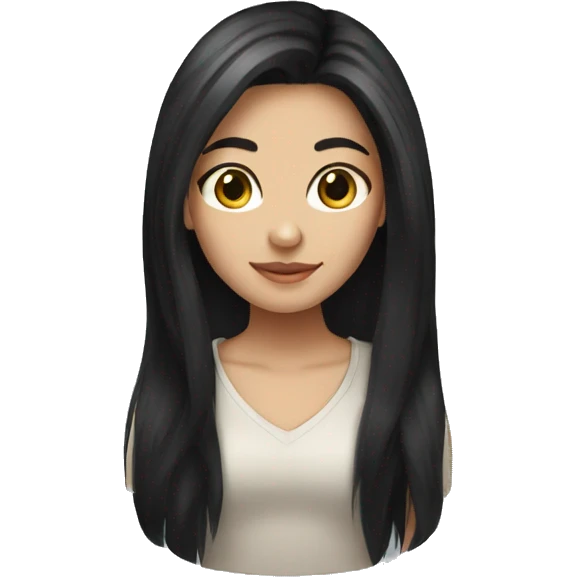 Pretty girl with long black hair emoji