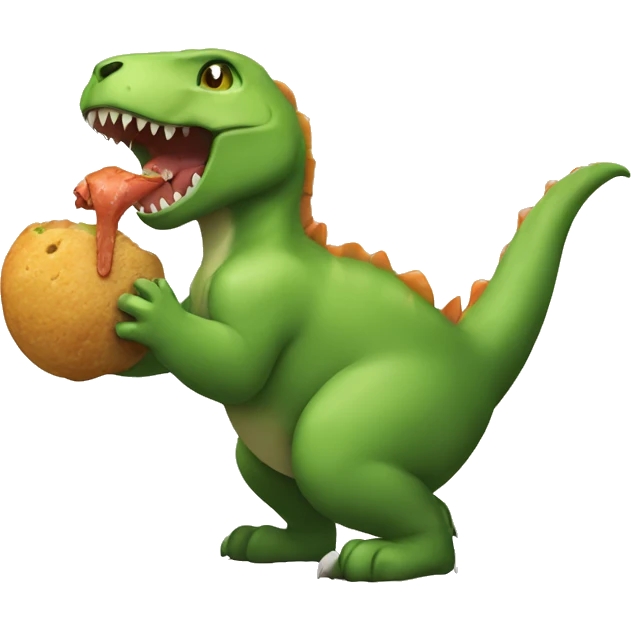 Cat eating dinosaur  emoji