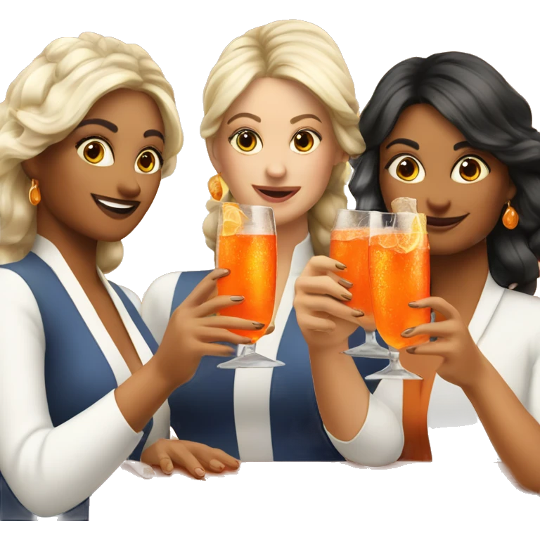 Three ladys drinking aperol spritz emoji
