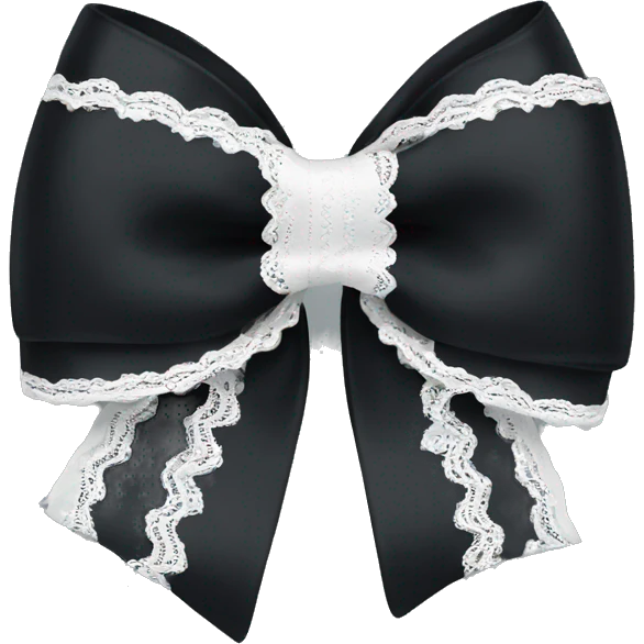 Black bow with white lace on the bottom emoji
