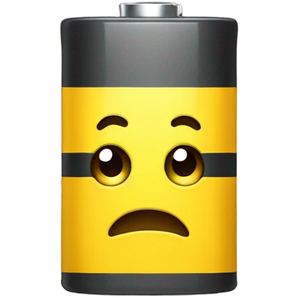Yellow worried battery emoji