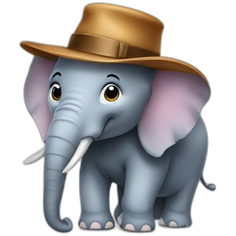 elephant with hat emoji