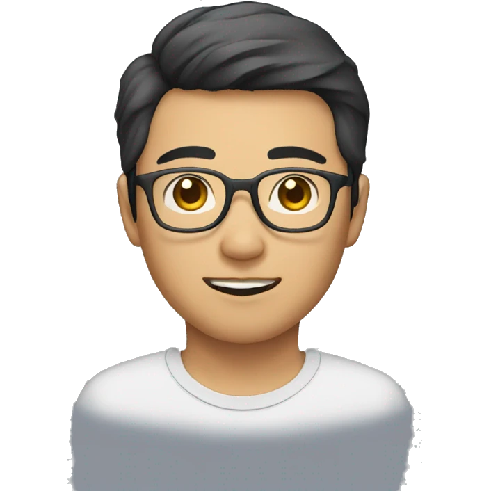 25 year old Asian male with glasses and puberty beard emoji