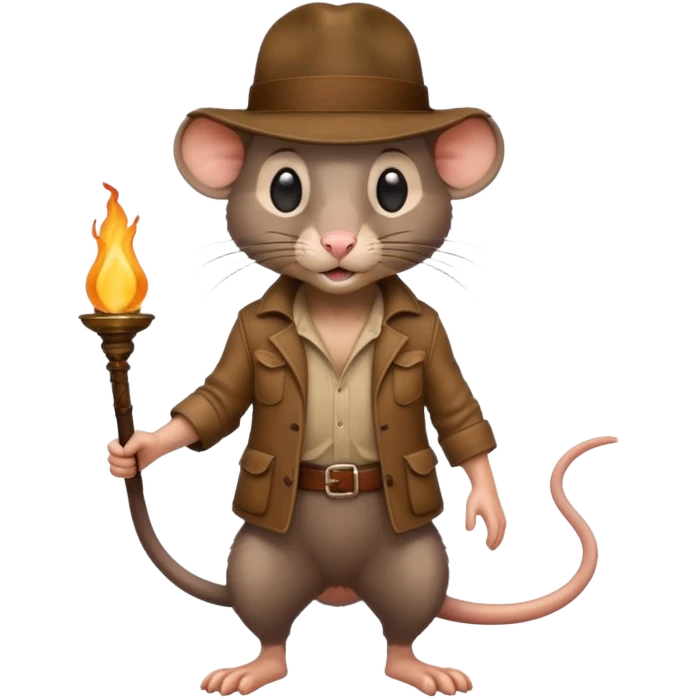 🐀 full body rat wearing Indiana jones hat emoji