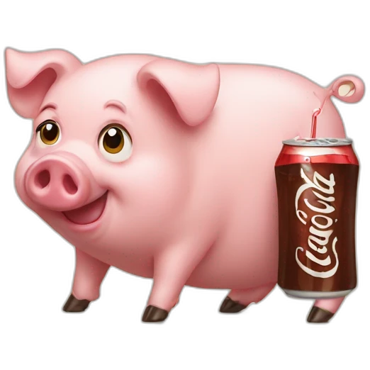 Pig with cola emoji