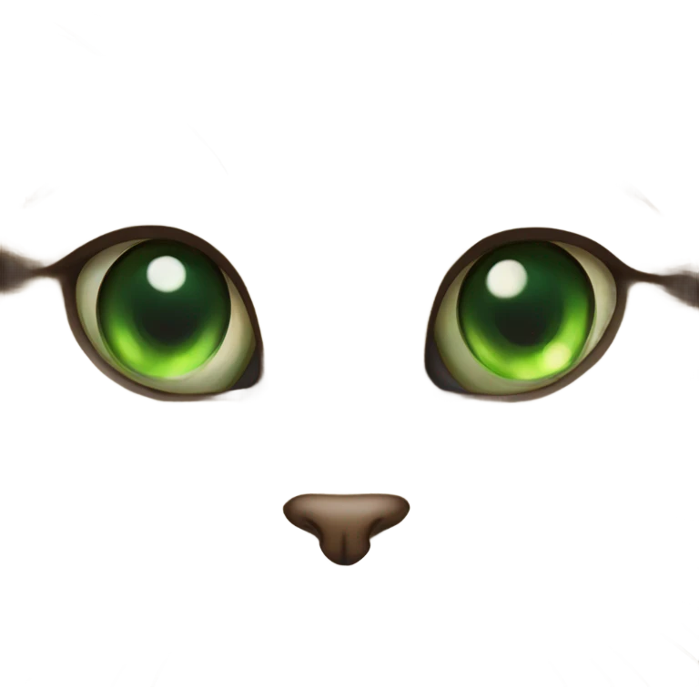 Tabby cat with green eye emoji