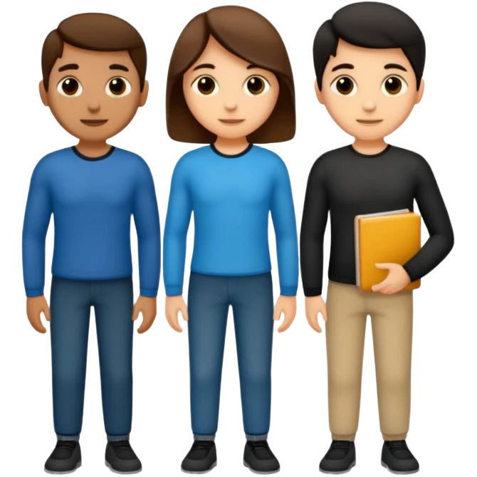 dos grupos de estudiantes cuerpo completo emoji
