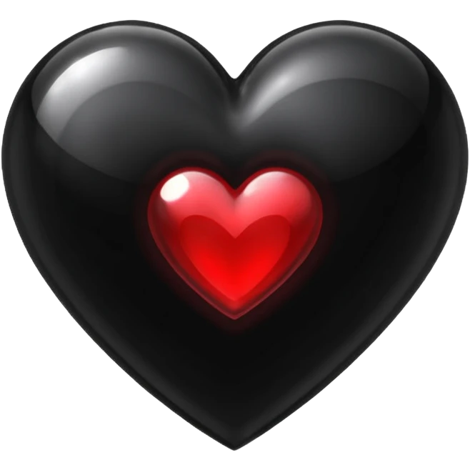 realistic gothic heart with a black crystal emoji