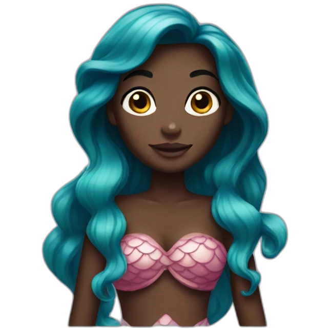 Ariel mermaid with dark skin emoji