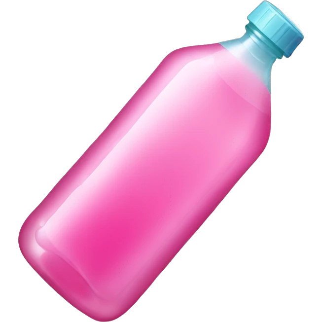 plastic bottle with crystaline pink liquid emoji