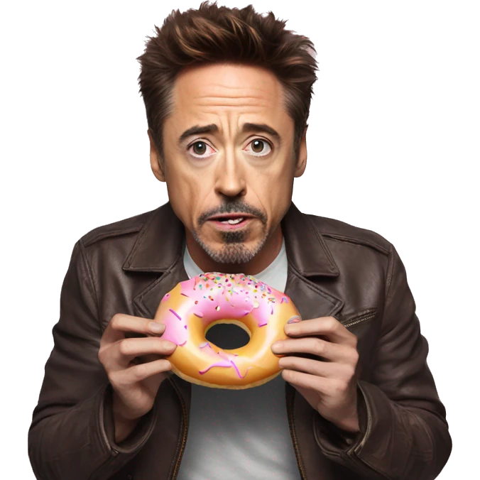 Robert Downey eating donut emoji