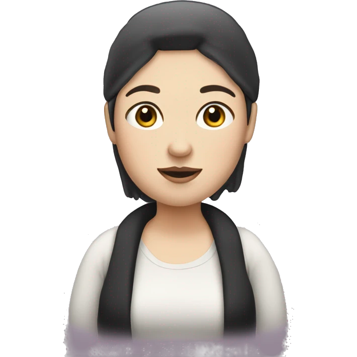 fat white girl with a black bob and a faded beard! emoji
