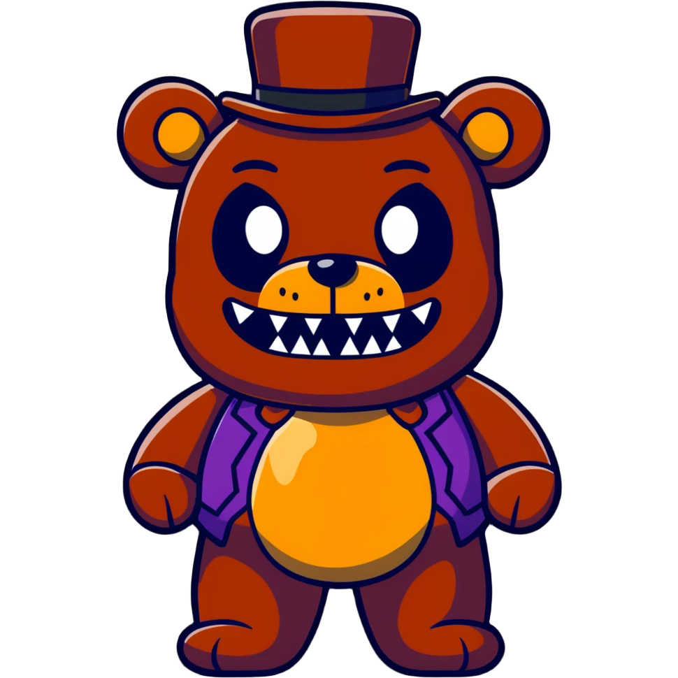 Scary Freddy Fazbear with glowing eyes from Five Nights at Freddy's emoji