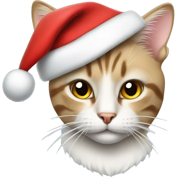 Cat wearing Santa hat  emoji