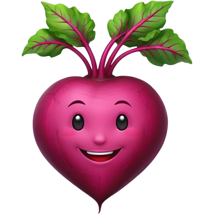 cute beet with a smile emoji