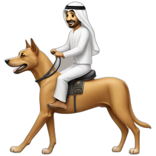 Arab rides dog emoji
