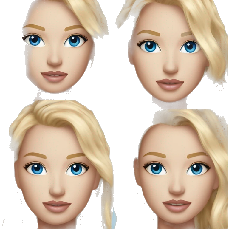 Realistic victoria secret model blonde blue eyes  emoji