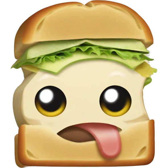 Sandwich with a face ￼￼ emoji