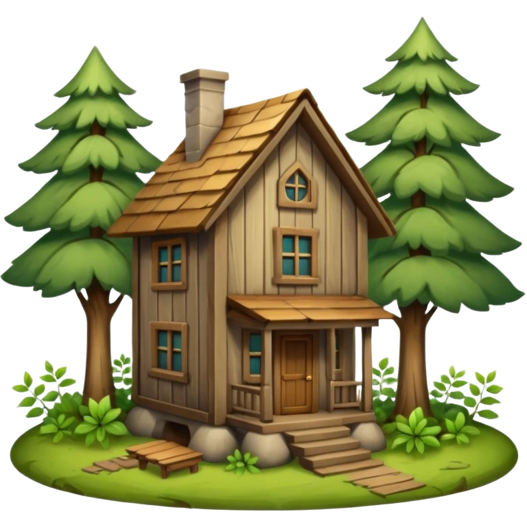 house in the middle of the woods emoji