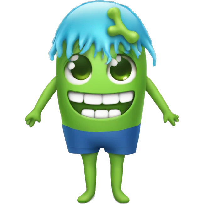 microbe with swim suit with sarcastic smile emoji