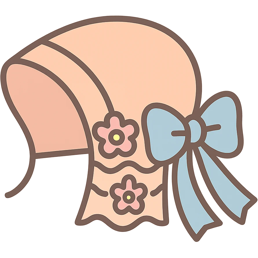 minimalist icon of a Slovak 'čepiec' (bonnet) in pastel-toon style emoji