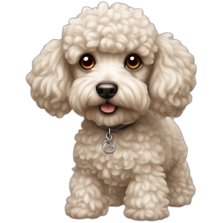 Dog poodle miniature full-height emoji