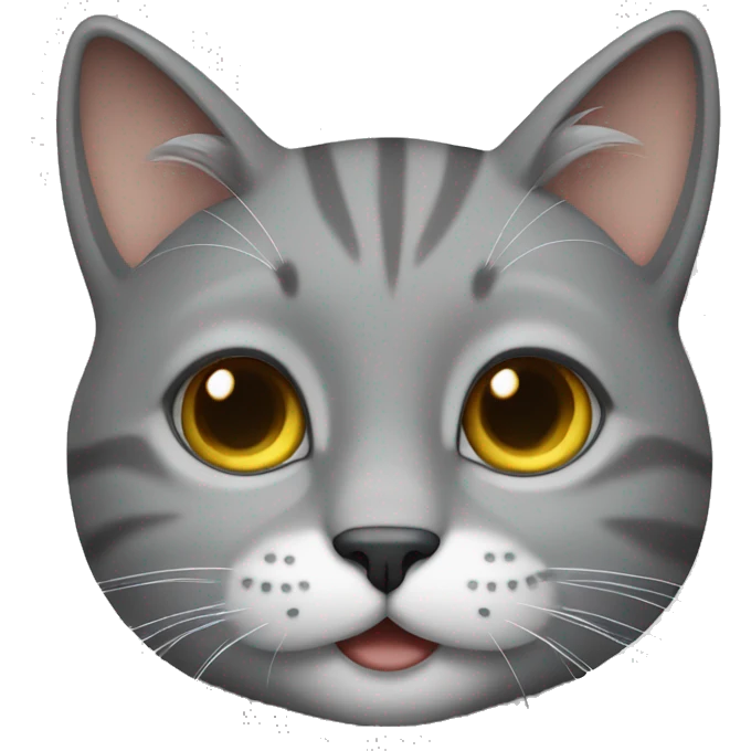 Grey cat with a white front emoji