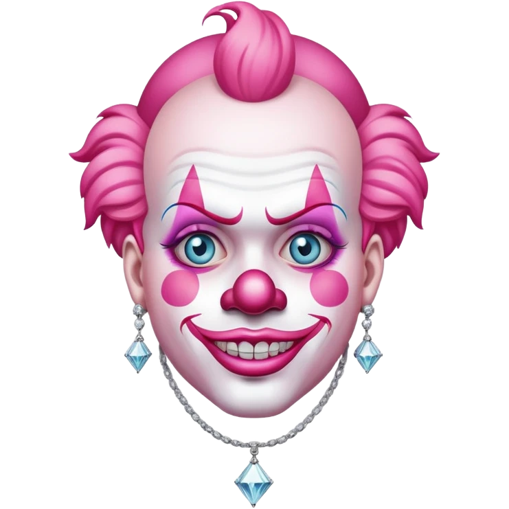 Pink clown with diamond chain emoji