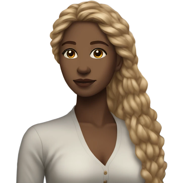 serene beauty by the water long hair  emoji