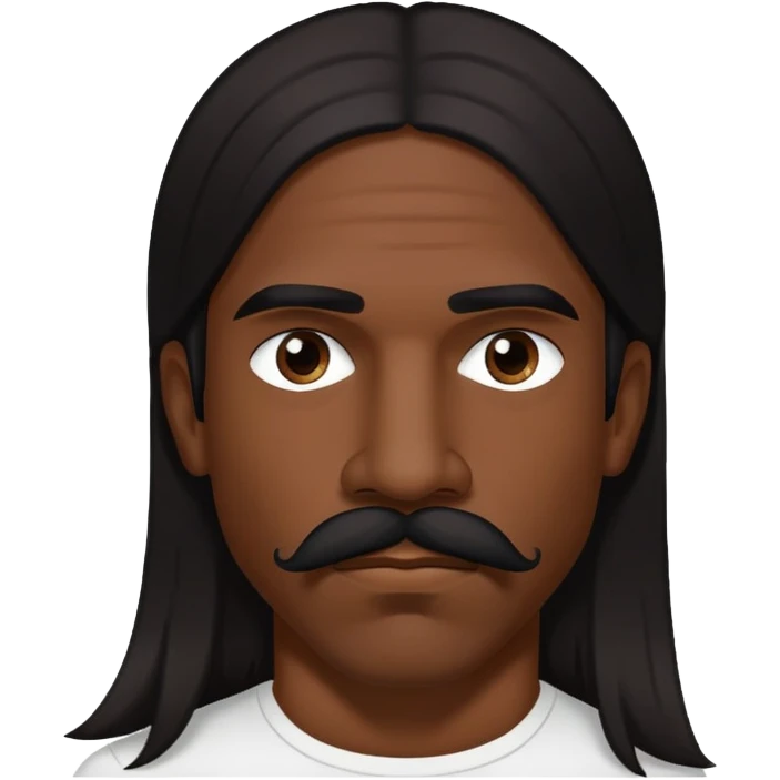 portrait of a man with long dark hair and mustache, inspired by Anthony Kiedis emoji