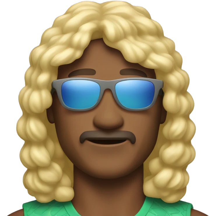 Man with blond mullet wearing pit viper sunglasses emoji