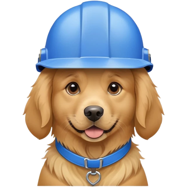 Dog wearing blue helmet emoji