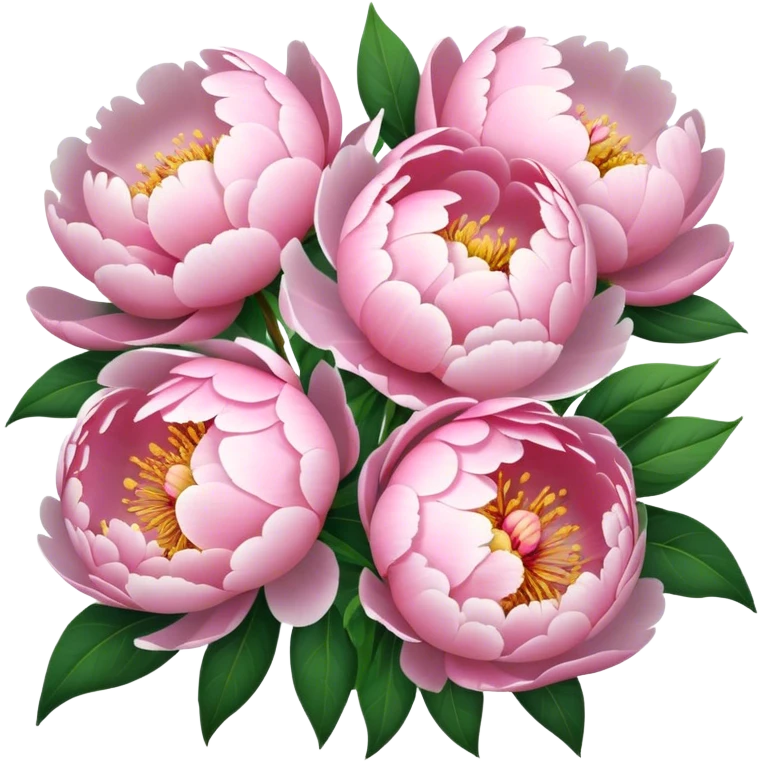 bouquet of light pink peony flowers  emoji