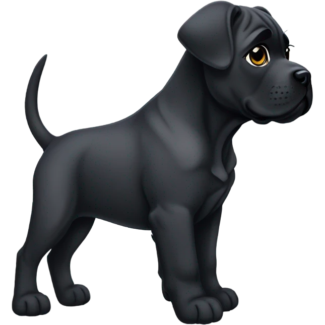 black cane corso puppy with pointy ears emoji