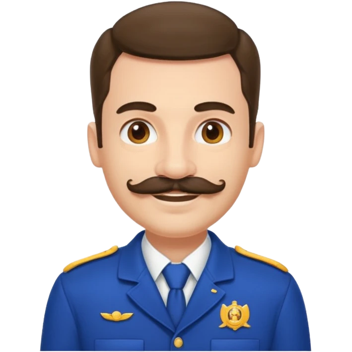moustache uniform Coach man emoji