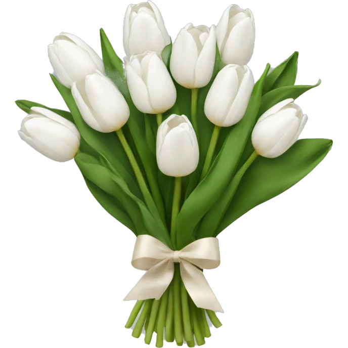 white tulip bouquet  emoji